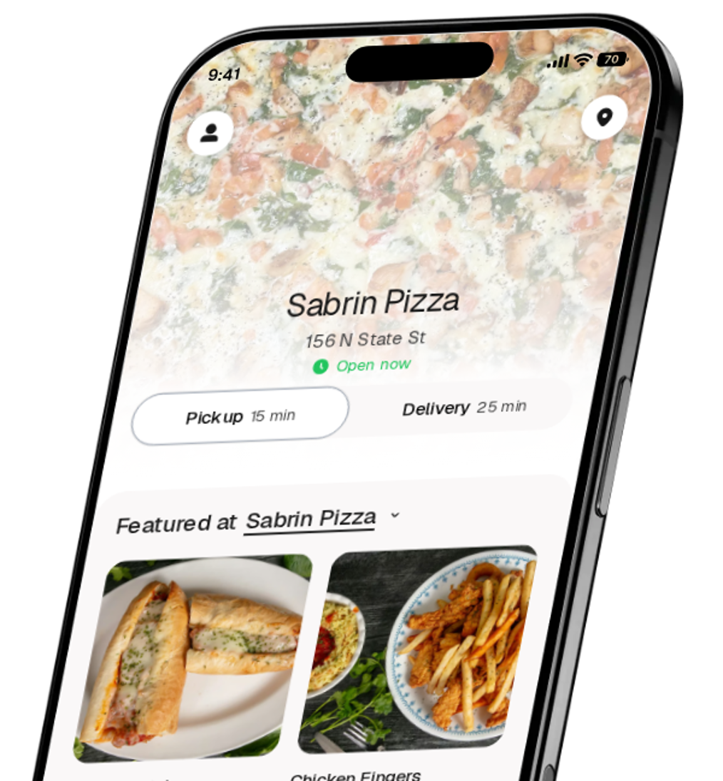 Sabrin Pizza app preview
